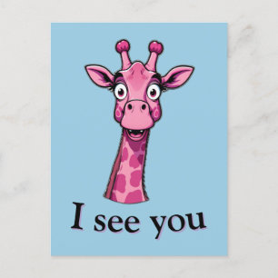 I See You beroemd gemaakt door Giraffe Style Feestdagenkaart