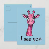 I See You beroemd gemaakt door Giraffe Style Feestdagenkaart (Voorkant / Achterkant)
