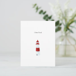 I See You Text Watercolour Lighthouse Illustration Briefkaart