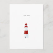 I See You Text Watercolour Lighthouse Illustration Briefkaart (Voorkant)