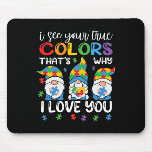 I See Your True Colors Gnomes Autism Awareness Spe Muismat