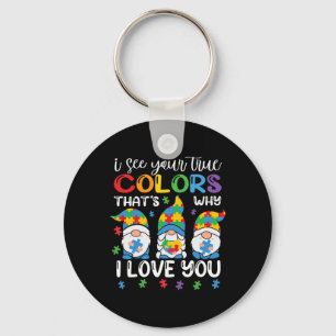 I See Your True Colors Gnomes Autism Awareness Spe Sleutelhanger