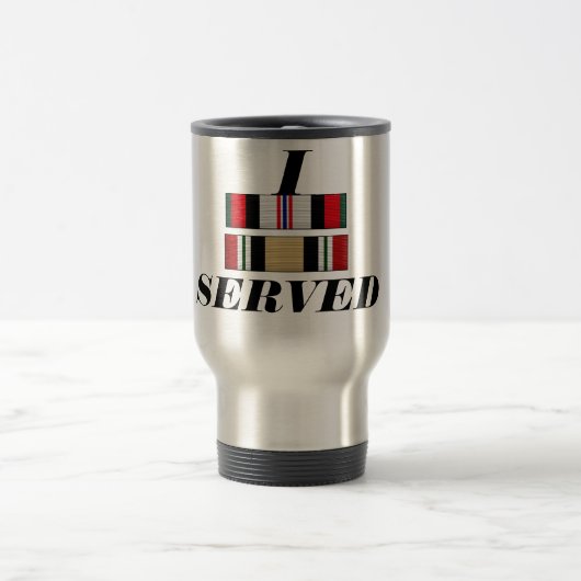 I SERVED IRAQ AND AFGHANISTAN TRAVEL MUG REISBEKER (Center)