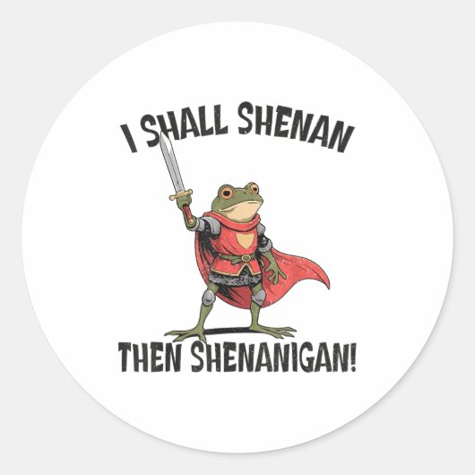 I Shall Shenan Then Shenanigan Cute Quest Frog  Ronde Sticker (Voorkant)