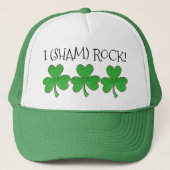 I (Sham) Rock Lucky Irish Green Shamrock Clover Trucker Pet (Voorkant)