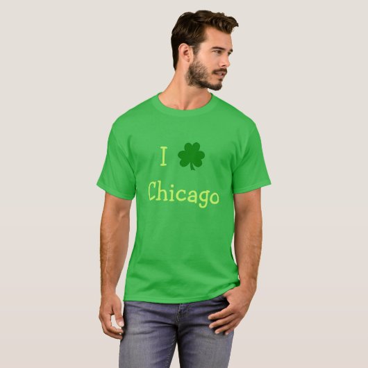 I Shamrock Chicago Green St. Patrick's Day T-shirt (Voorkant volledig)