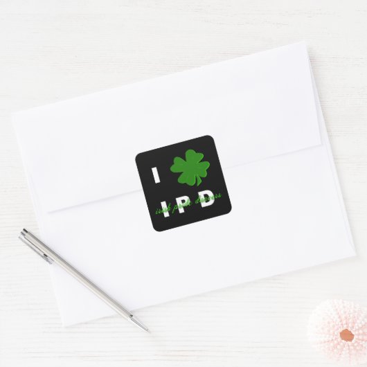 I Shamrock IPD Sticker Square (Envelop)