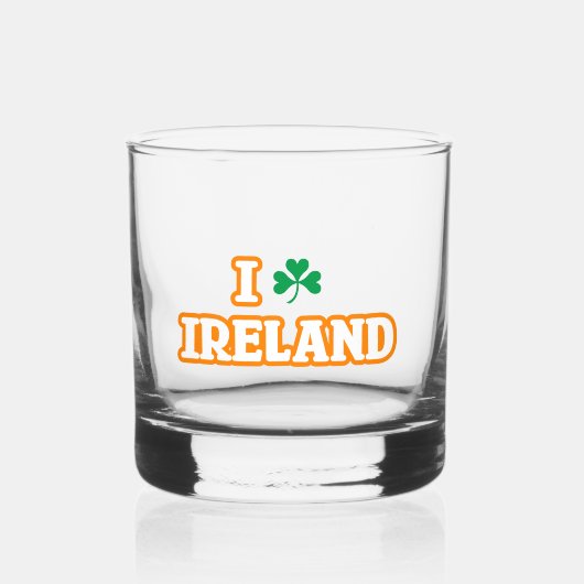 "I [SHAMROCK] IRELAND" Rocks Glass Whisky Glas (Voorkant)
