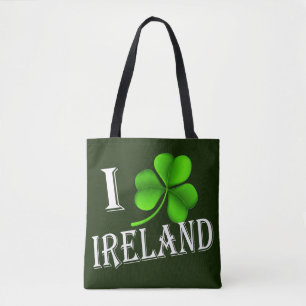I Shamrock Ireland wt stcn Tote Bag