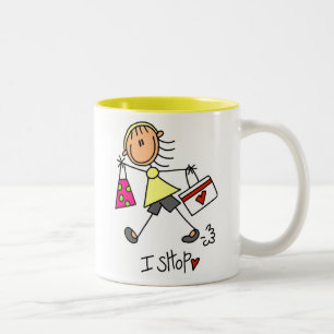 I Shop Stick Figuur Girl Tweekleurige Koffiemok