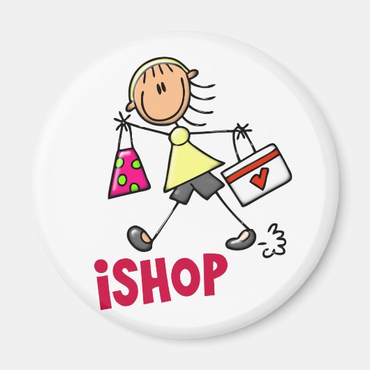 I SHOP Stick Figuur T-shirts & geschenken Magneet (Voorkant)