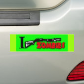 I SHOTGUN ZOMBIES BUMPERSTICKER (Op auto)
