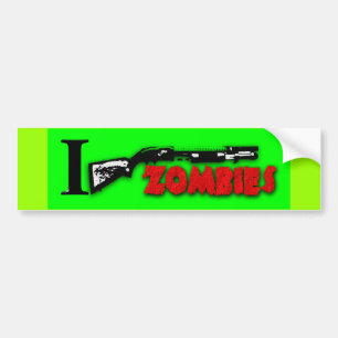 I SHOTGUN ZOMBIES BUMPERSTICKER