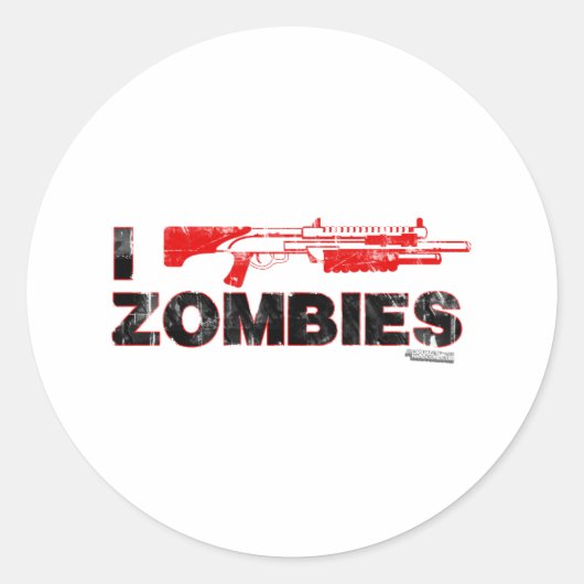 I Shotgun Zombies - Pistool Shoot Kill Mutant Zomb Ronde Sticker (Voorkant)