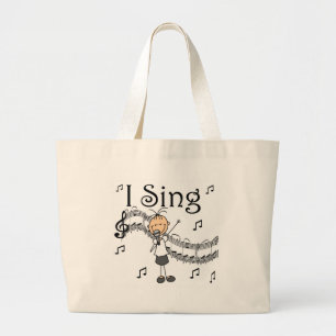 I Sing Bag Grote Tote Bag