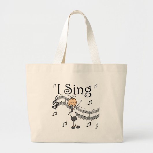I Sing Bag Grote Tote Bag (Voorkant)