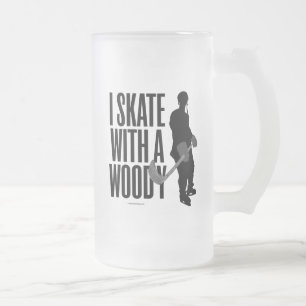 I Skate With A Woody (Hockey) Frosted Glass Beer M Matglas Bierpul