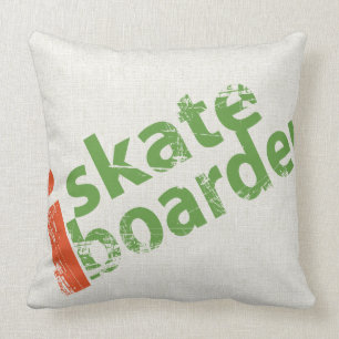 I SkateBoarder Grunge Text Kussen