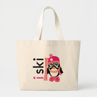 I Ski Penguin Grote Tote Bag