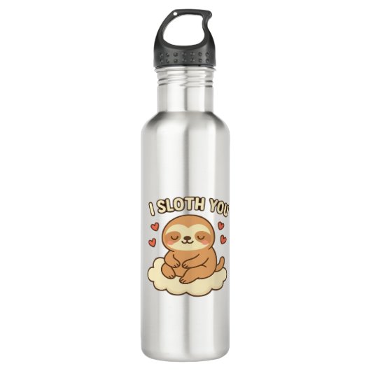 I Sloth You - Cute Kawaii Sloth Love Pun Design Cl Waterfles (Voorkant)