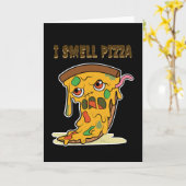I Smell Pizza Funny Halloween Kawaii Zombie Food Kaart (Gele Bloem)