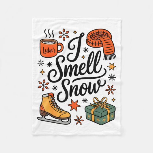 I Smell Snow Cute Christmas & Winter Vibes Lov Fleece Deken (Voorkant)