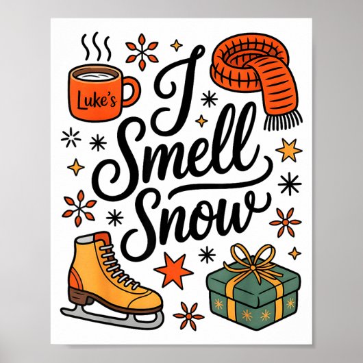 I Smell Snow Cute Christmas &amp; Winter Vibes Lov Poster (Voorkant)