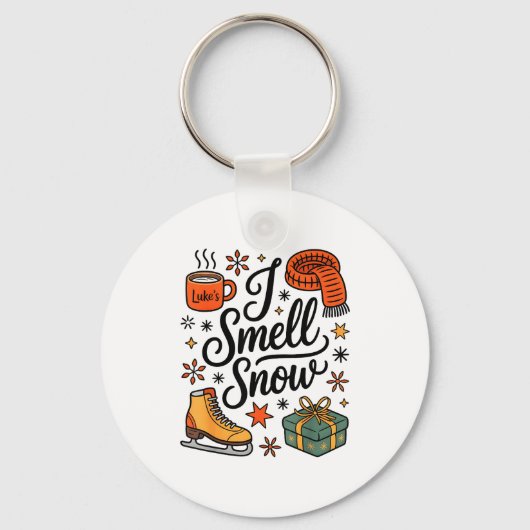 I Smell Snow Cute Christmas &amp; Winter Vibes Lov Sleutelhanger (Voorkant)