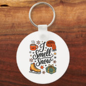 I Smell Snow Cute Christmas &amp; Winter Vibes Lov Sleutelhanger (Voorkant)