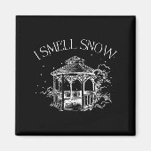 I Smell Snow Winter Christmas Snowball Design Magneet (Voorkant)
