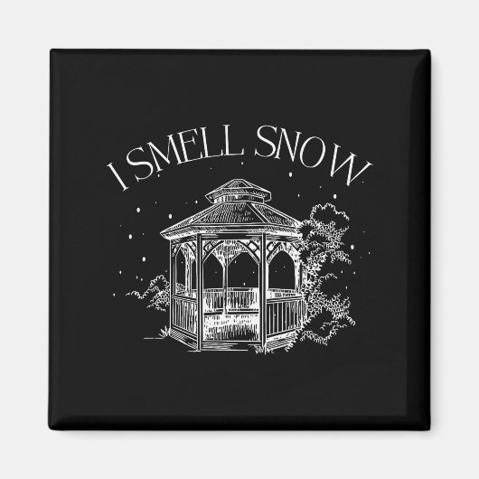I Smell Snow Winter Christmas Snowball Design Magneet (Voorkant)