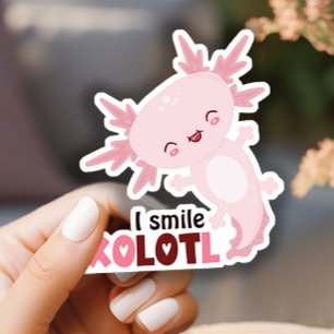 I Smile A Lot Kawaii Axolotl Sticker
