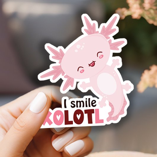 I Smile A Lot Kawaii Axolotl Sticker