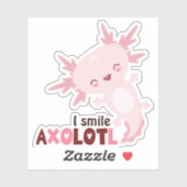 I Smile A Lot Kawaii Axolotl Sticker (Vel)