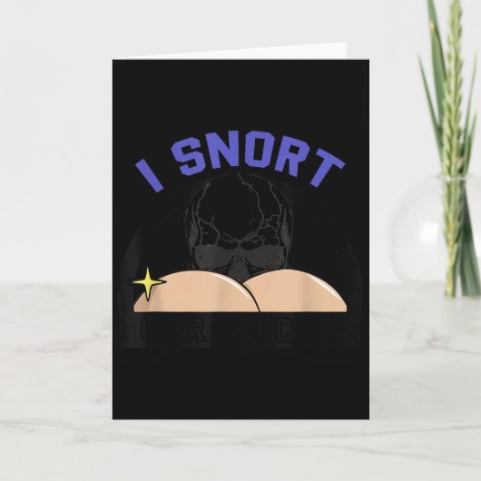 I Snort Crack Skeleton Funny Skull Butt Soky Hallo Kaart (Voorkant)