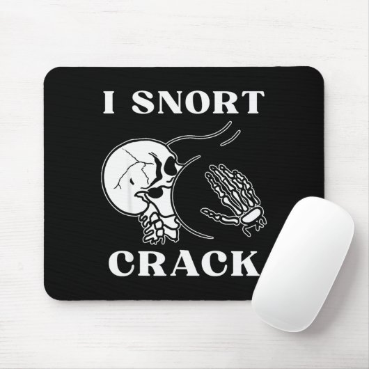 I Snort Crack Skeleton Skull Butt Funny Soky Hallo Muismat (Met muis)
