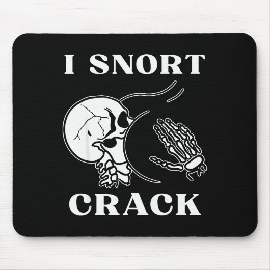I Snort Crack Skeleton Skull Butt Funny Soky Hallo Muismat (Voorkant)