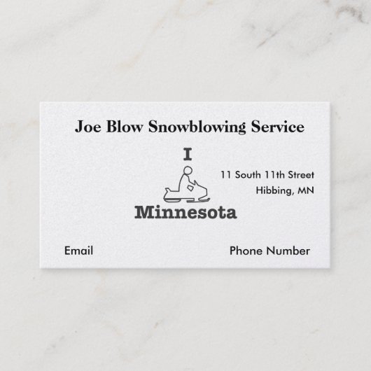 I Snowmobile Minnesota Afsprakenkaartje (Voorkant)