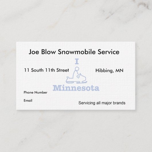 I Snowmobile Minnesota Afsprakenkaartje (Voorkant)