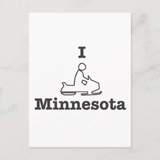 I Snowmobile Minnesota Briefkaart (Voorkant)