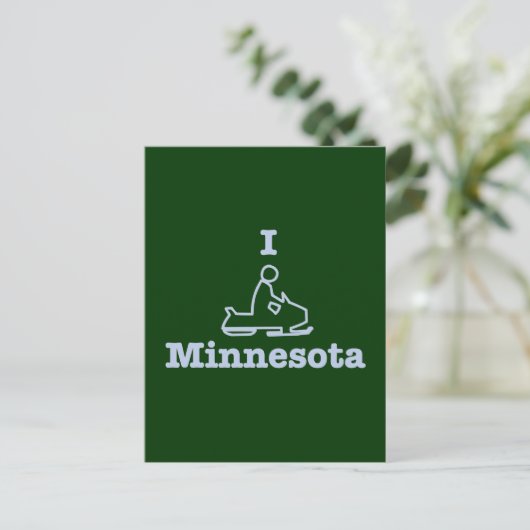 I Snowmobile Minnesota Briefkaart (Staand voorkant)