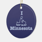 I Snowmobile Minnesota in Blue Keramisch Ornament (Links)
