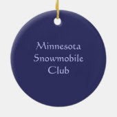 I Snowmobile Minnesota in Blue Keramisch Ornament (Achterkant)