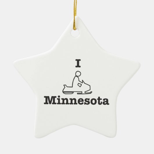 I Snowmobile Minnesota in zwart Keramisch Ornament (Voorkant)