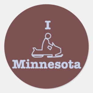 I Snowmobile Minnesota Ronde Sticker