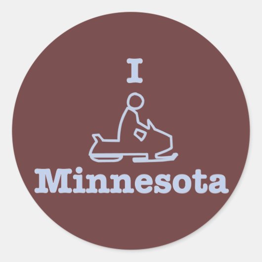I Snowmobile Minnesota Ronde Sticker (Voorkant)