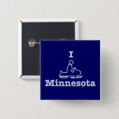 I Snowmobile Minnesota Vierkante Button 5,1 Cm (Voorkant /achterkant)