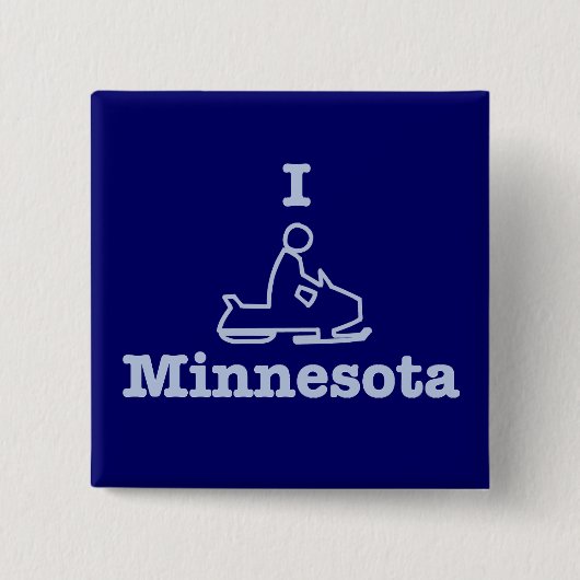 I Snowmobile Minnesota Vierkante Button 5,1 Cm (Voorkant)