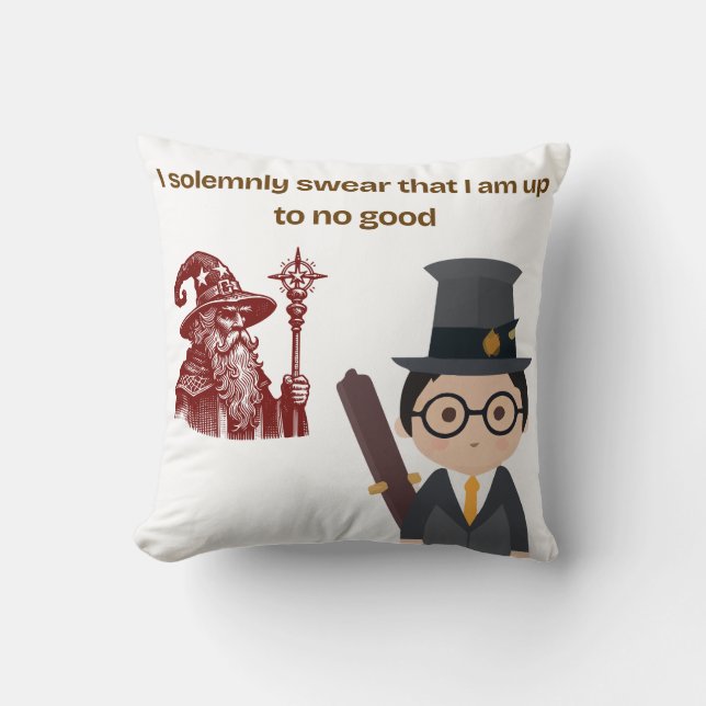 “I Solemnly Swear” Wizard Throw Pillow Kussen (Voorkant)