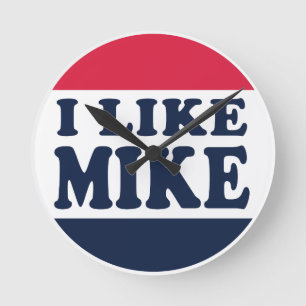 I-SOORT-MIKE-BUTTON RONDE KLOK